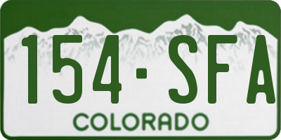 CO license plate 154SFA