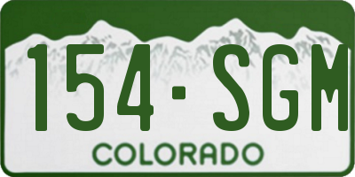 CO license plate 154SGM