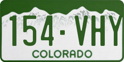 CO license plate 154VHY