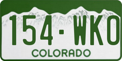 CO license plate 154WKO