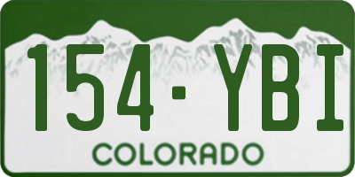 CO license plate 154YBI