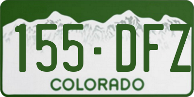 CO license plate 155DFZ