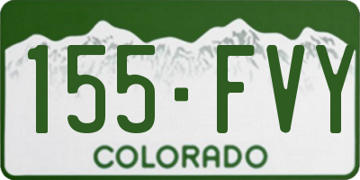 CO license plate 155FVY