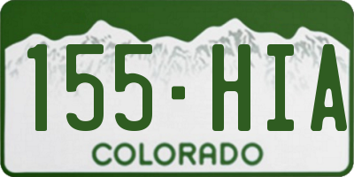 CO license plate 155HIA