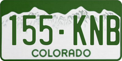 CO license plate 155KNB