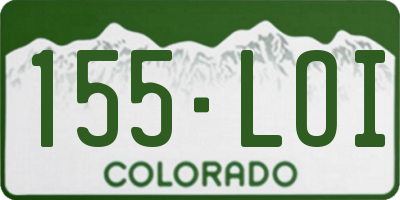 CO license plate 155LOI