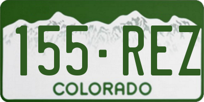 CO license plate 155REZ