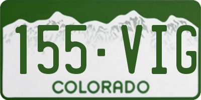 CO license plate 155VIG