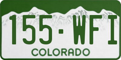 CO license plate 155WFI