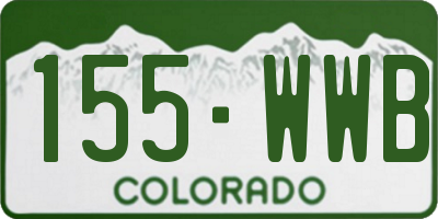 CO license plate 155WWB