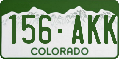 CO license plate 156AKK