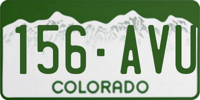 CO license plate 156AVU