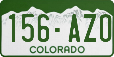 CO license plate 156AZO
