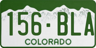 CO license plate 156BLA