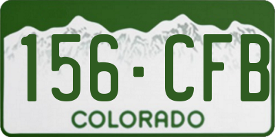 CO license plate 156CFB