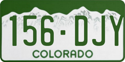 CO license plate 156DJY