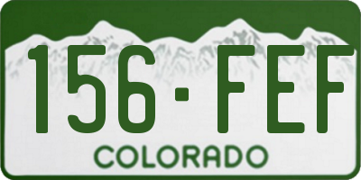 CO license plate 156FEF