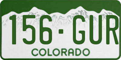 CO license plate 156GUR