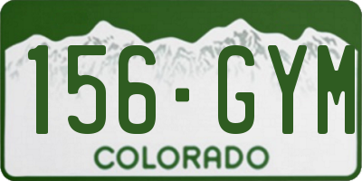 CO license plate 156GYM
