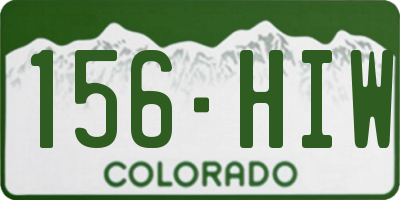 CO license plate 156HIW