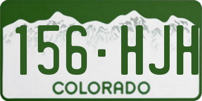 CO license plate 156HJH