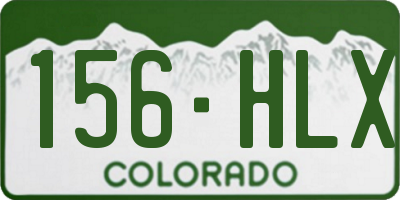 CO license plate 156HLX
