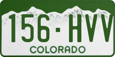 CO license plate 156HVV