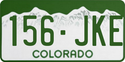 CO license plate 156JKE