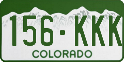 CO license plate 156KKK