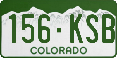 CO license plate 156KSB