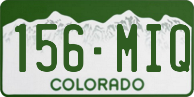 CO license plate 156MIQ