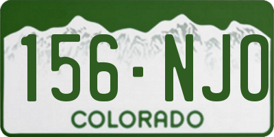 CO license plate 156NJO