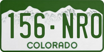 CO license plate 156NRO
