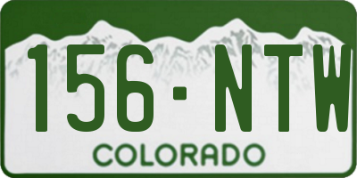 CO license plate 156NTW