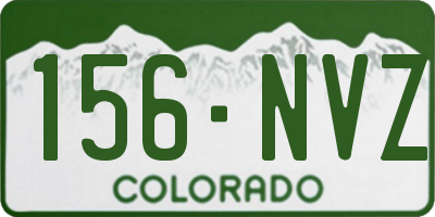 CO license plate 156NVZ