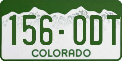 CO license plate 156ODT