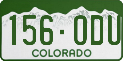 CO license plate 156ODU