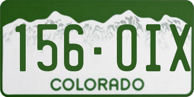 CO license plate 156OIX