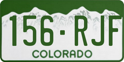 CO license plate 156RJF