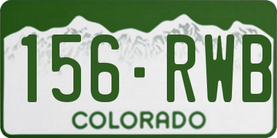CO license plate 156RWB