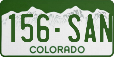CO license plate 156SAN