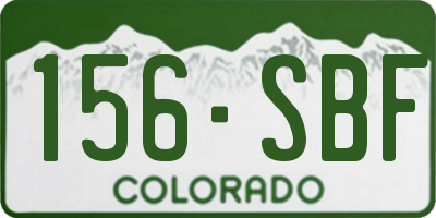 CO license plate 156SBF