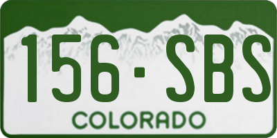 CO license plate 156SBS