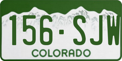 CO license plate 156SJW