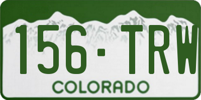 CO license plate 156TRW