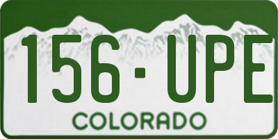 CO license plate 156UPE