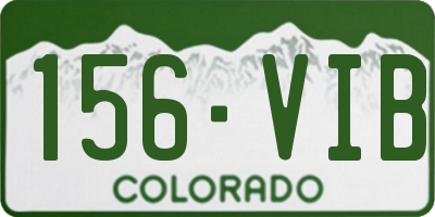 CO license plate 156VIB