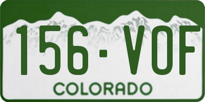 CO license plate 156VOF