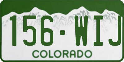 CO license plate 156WIJ