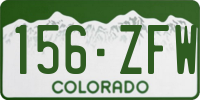 CO license plate 156ZFW